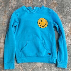 Aviator Nation Blue Kids Hoodie with Smiley Face